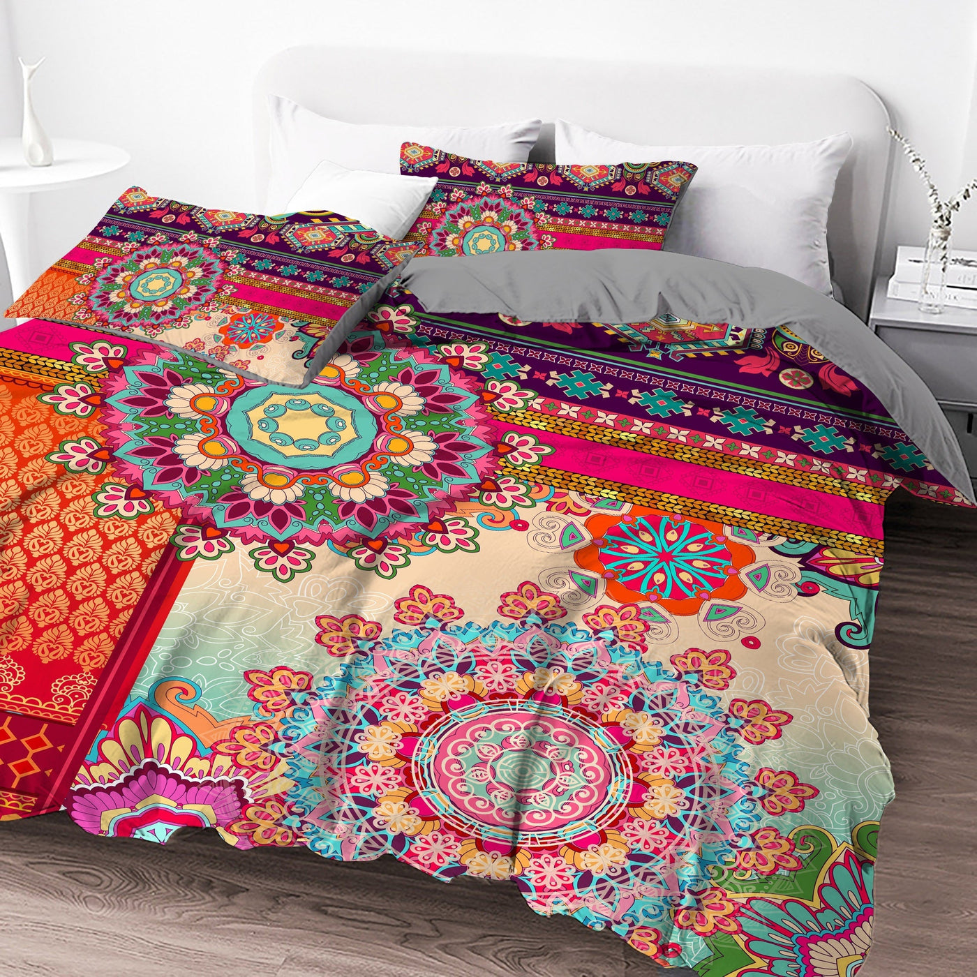 Weiches Bettwäsche-Set – 3-teilig, Blumenmuster, gemütlich