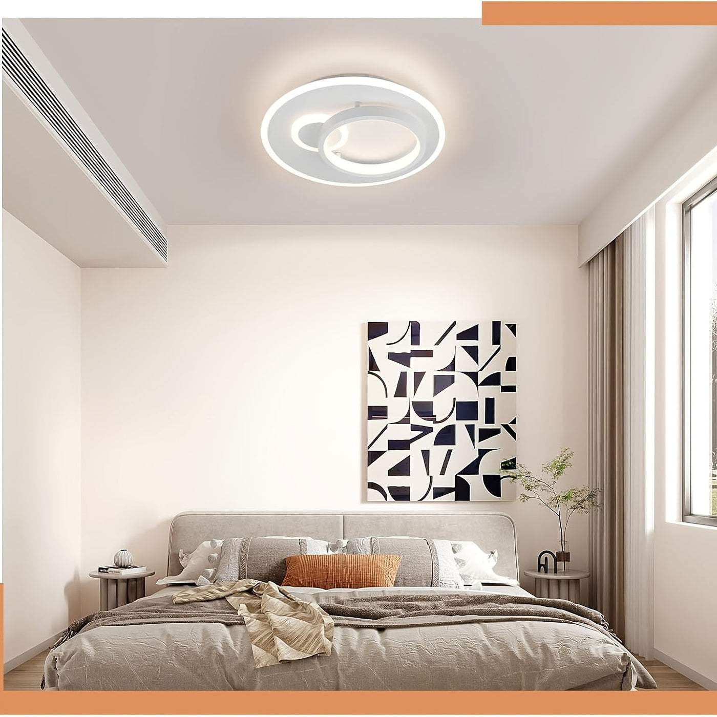 33W Deckenleuchte Weiß/Schwarz, Einstellbare Farbtemperatur für Wohnzimmer