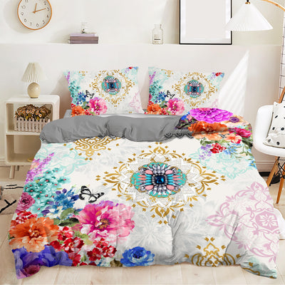 Weiches Bettwäsche-Set – 3-teilig, Blumenmuster, gemütlich