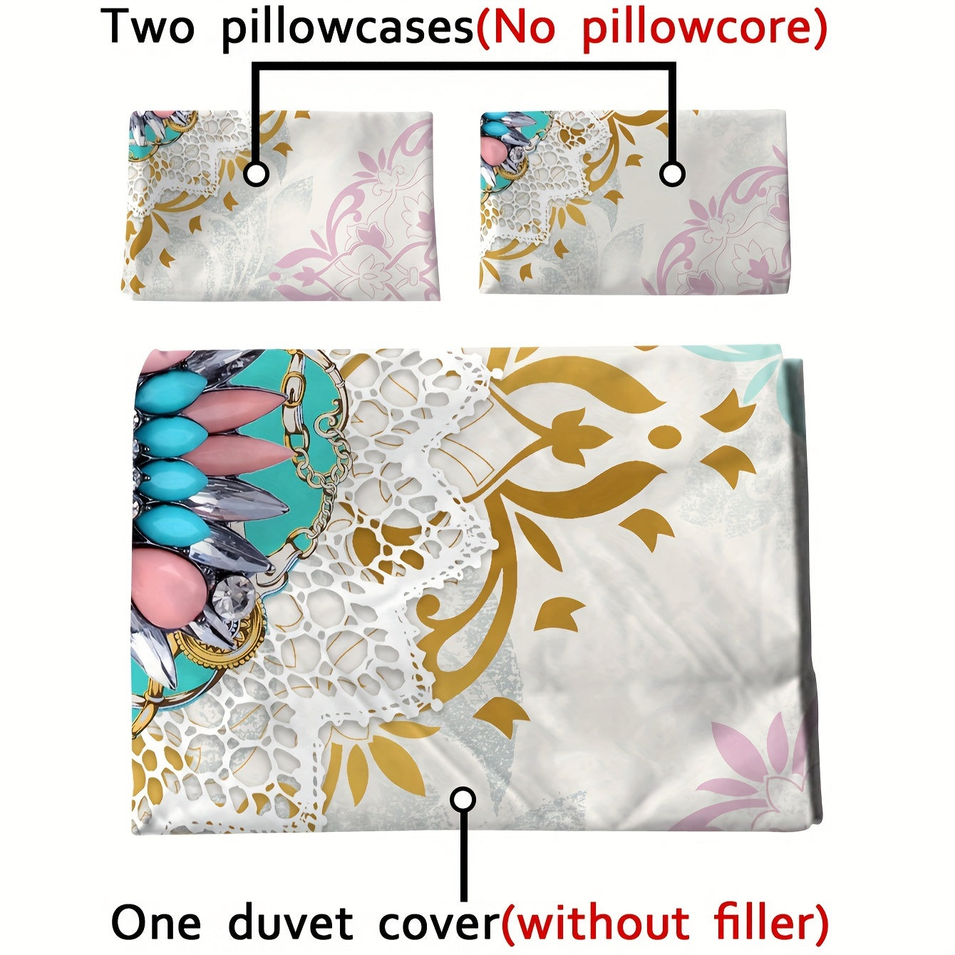 Weiches Bettwäsche-Set – 3-teilig, Blumenmuster, gemütlich