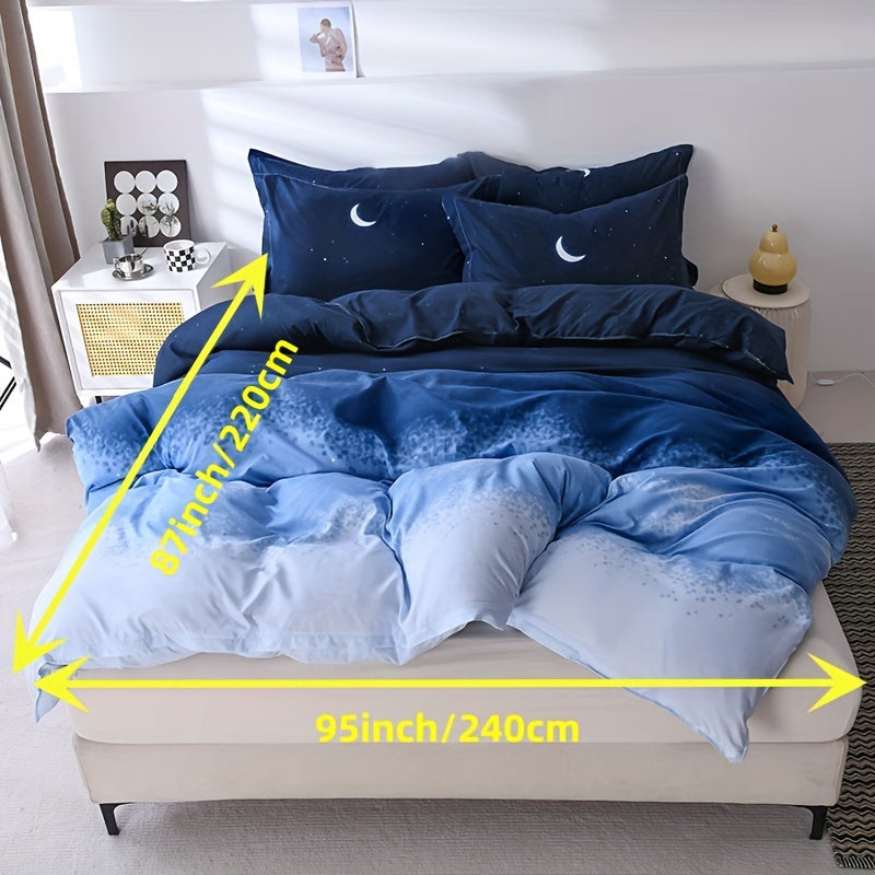 3-teiliges Bettbezug-Set – Monddruck, Weich & Bequem, Für Schlafzimmer & Gästezimmer