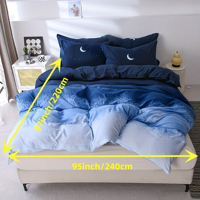 3-teiliges Bettbezug-Set – Monddruck, Weich & Bequem, Für Schlafzimmer & Gästezimmer