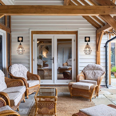 1 Stück Rustikale Wandlampe im Landhausstil mit antiken Metallakzenten