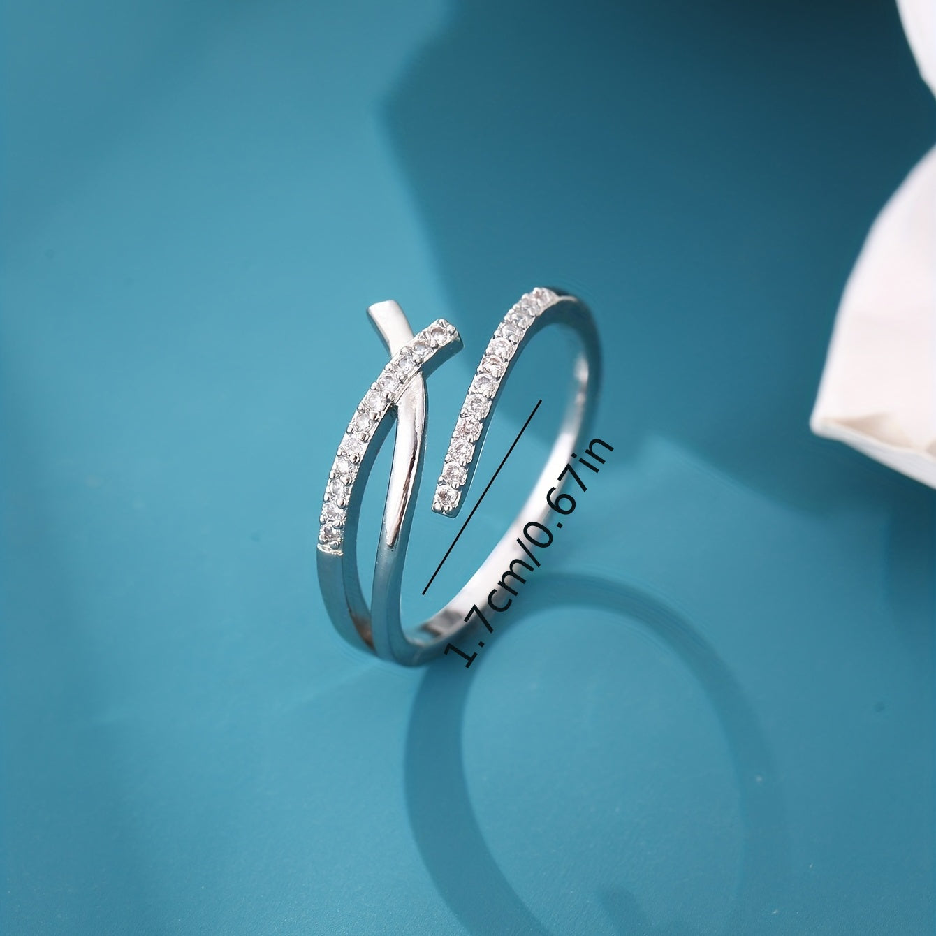 1er Exquisiter Armreifenring, Funkelnder Zirkonia, Verstellbar