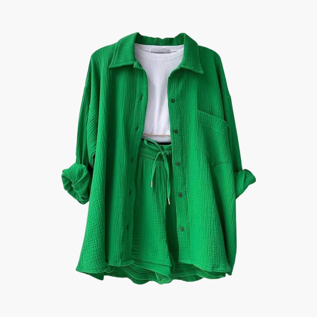 Zweiteiliges Set mit Shorts für Damen - lässiger Sommerlook