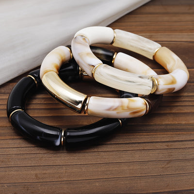 3er Set Böhmische Acryl Armreifen – Vintage, Verstellbar, Ideal für Alltag