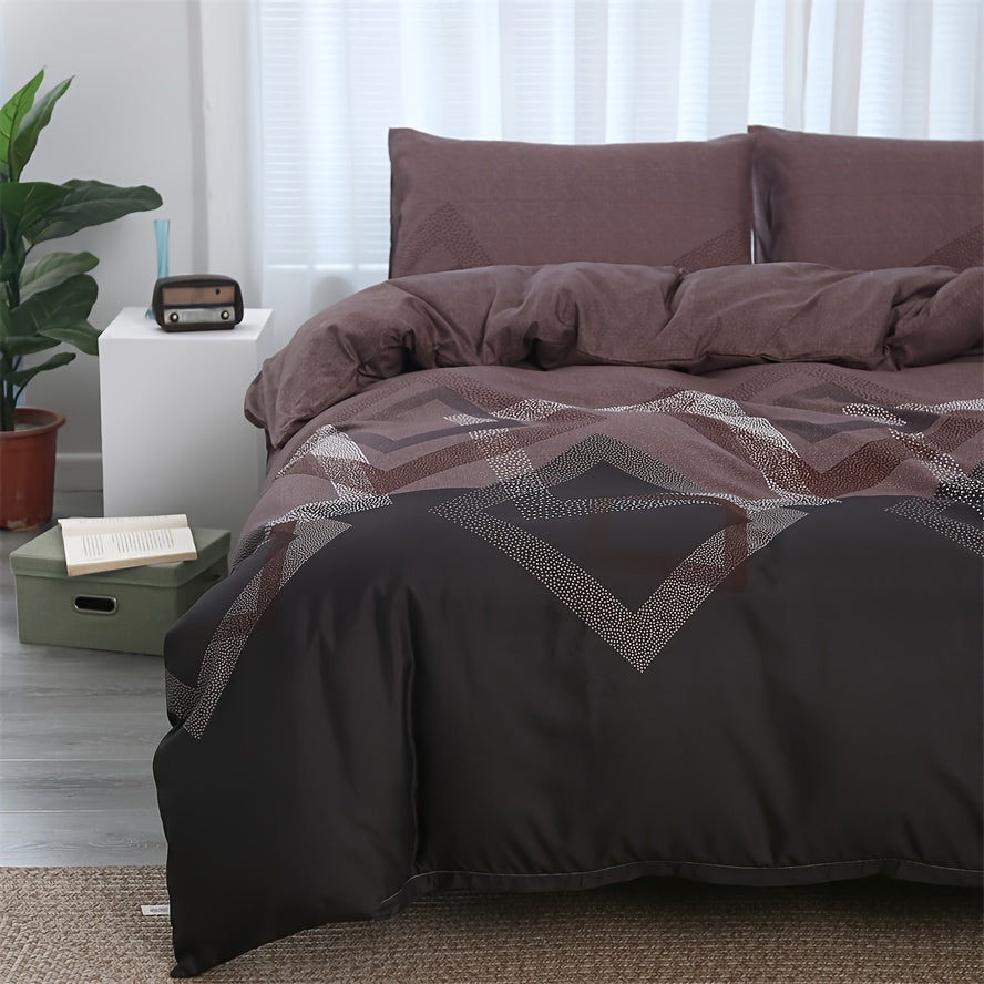 3-teiliges Bettwäsche-Set mit Pflanzenmuster – Hautfreundliches Polyester