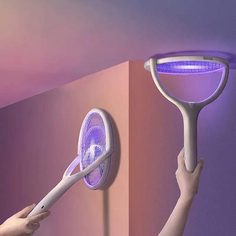 Wiederaufladbarer Drehbarer Elektro-Mückenschläger & Insektenvernichter