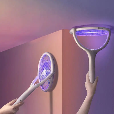 Wiederaufladbarer Drehbarer Elektro-Mückenschläger & Insektenvernichter