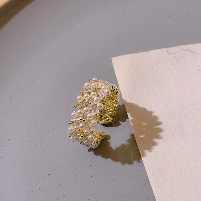 Zirkonia Blatt Öffnung Hochwertiger Kalter Wind Damen Mode Nischen Design