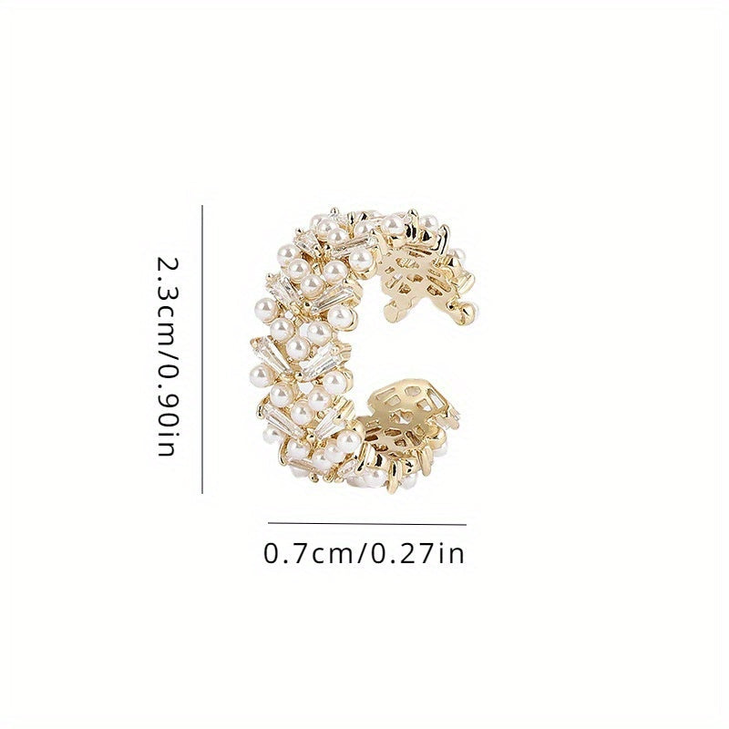 Zirkonia Blatt Öffnung Hochwertiger Kalter Wind Damen Mode Nischen Design