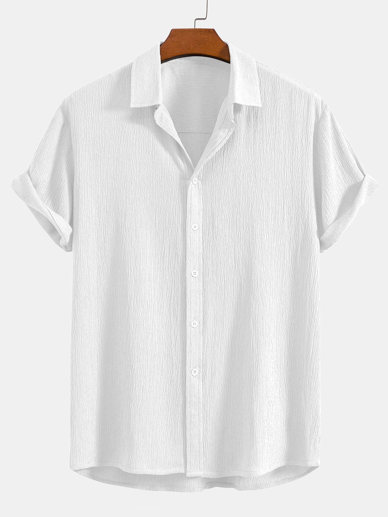 Zerknittertes strukturiertes Hemd mit Knopfleiste