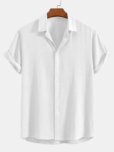 Zerknittertes strukturiertes Hemd mit Knopfleiste