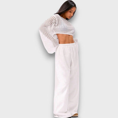 Aerine – Fließende Hose mit hoher Taille