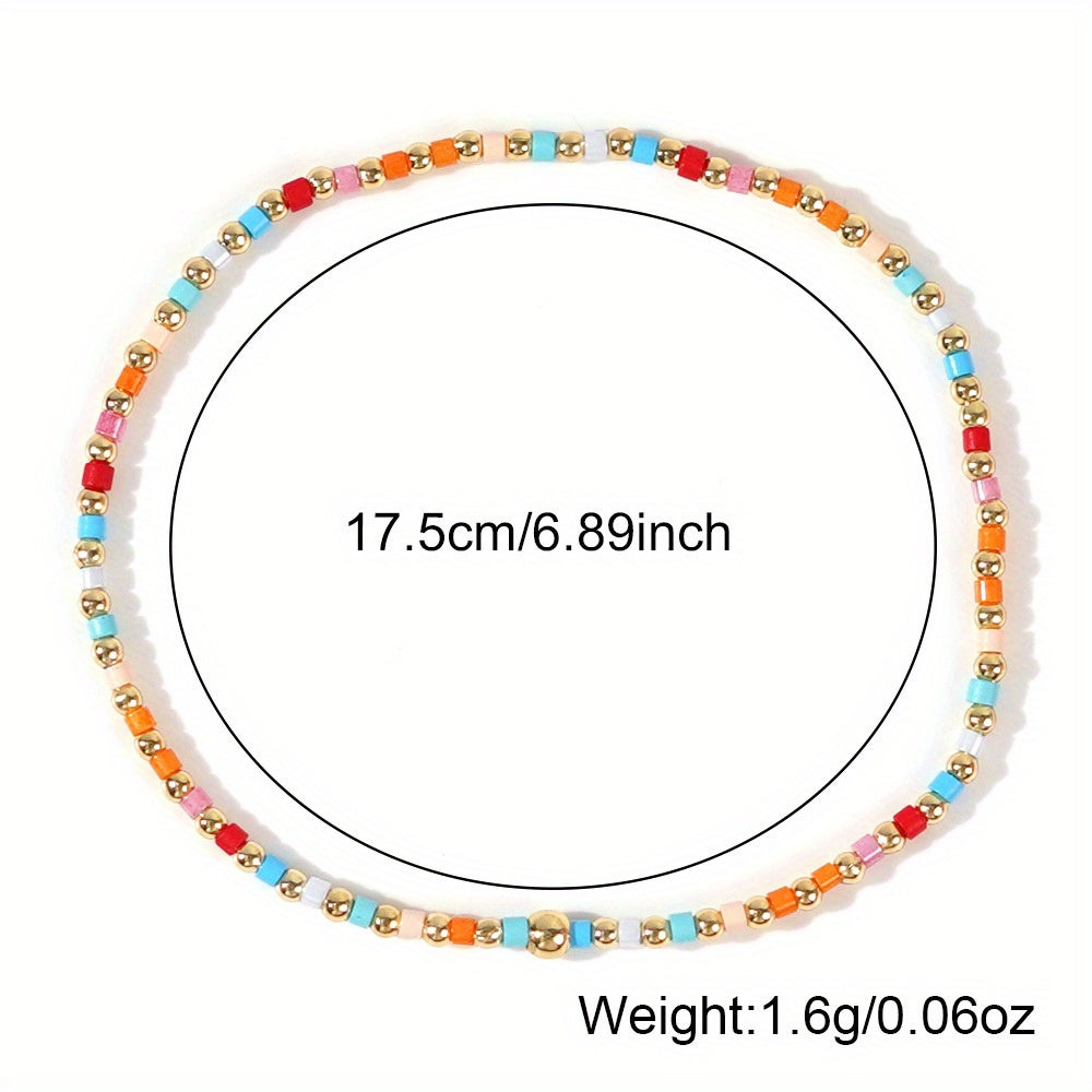 30er-Set Boho-Glasperlenarmbänder – Handgemacht, Stapelbar, Für Alltag