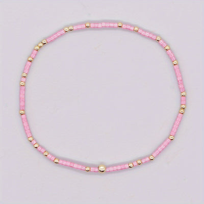 30er-Set Boho-Glasperlenarmbänder – Handgemacht, Stapelbar, Für Alltag