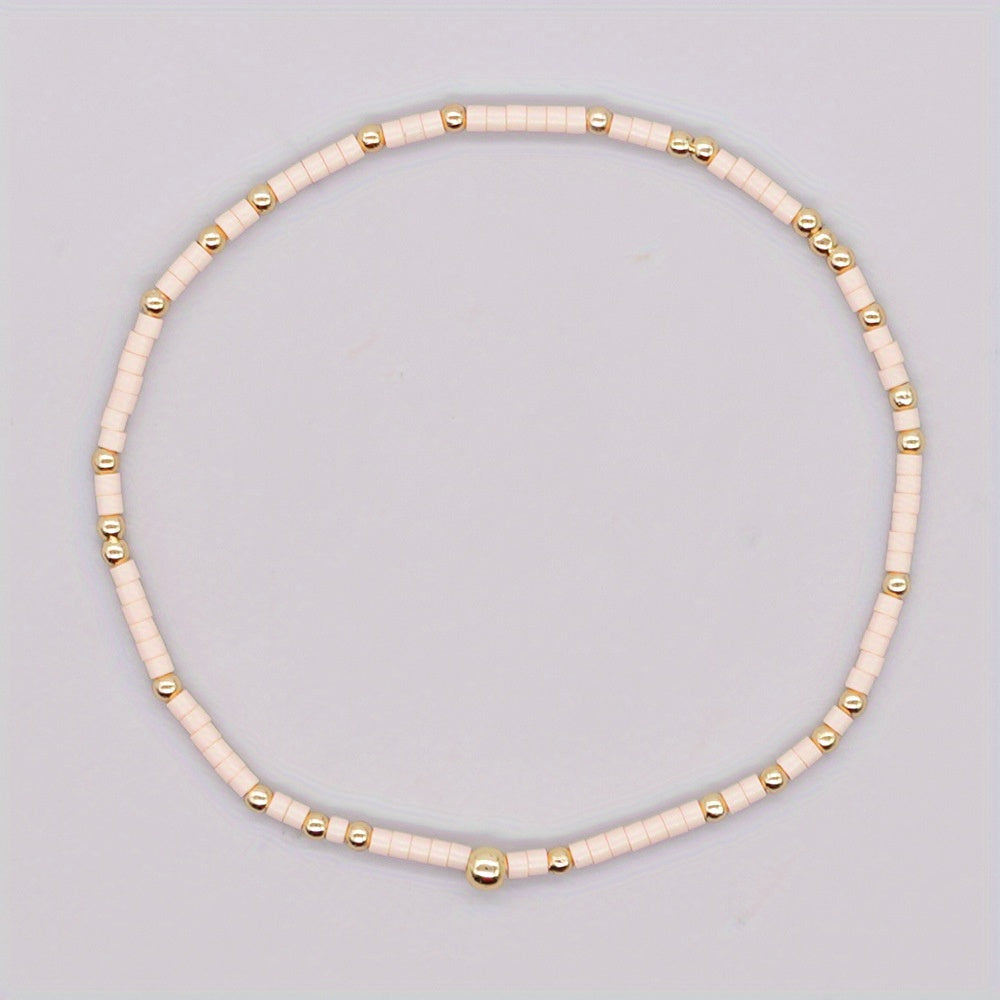 30er-Set Boho-Glasperlenarmbänder – Handgemacht, Stapelbar, Für Alltag