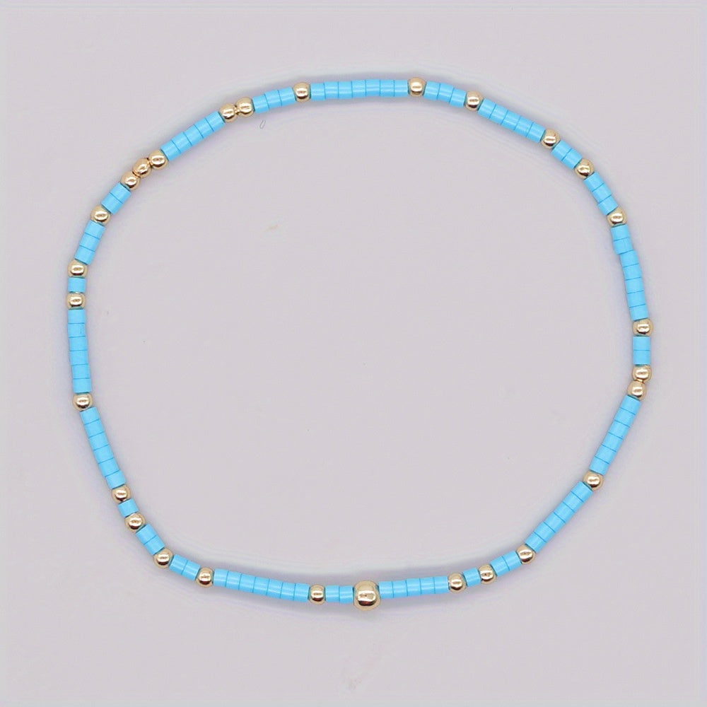 30er-Set Boho-Glasperlenarmbänder – Handgemacht, Stapelbar, Für Alltag