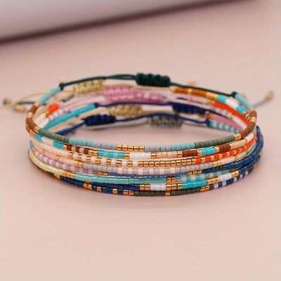 8er Set Miyuki Beaded Armbänder – Handgemacht, Boho Stil für Damen