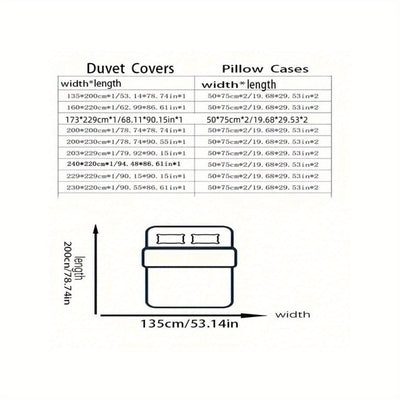 3-teiliges Bettwäsche-Set mit Pflanzenmuster, 100% Polyester, Atmungsaktiv