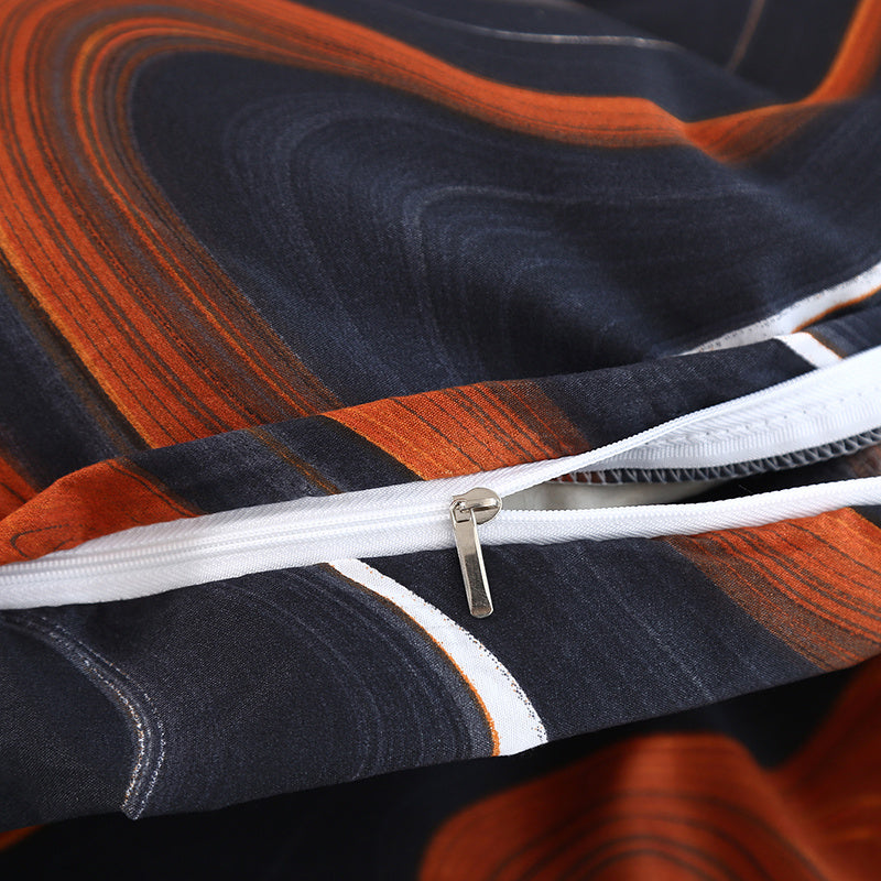 3-teiliges Bettwäsche-Set mit Pflanzenmuster, 100% Polyester, Atmungsaktiv