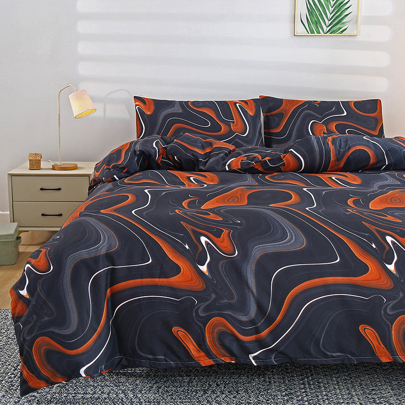 3-teiliges Bettwäsche-Set mit Pflanzenmuster, 100% Polyester, Atmungsaktiv