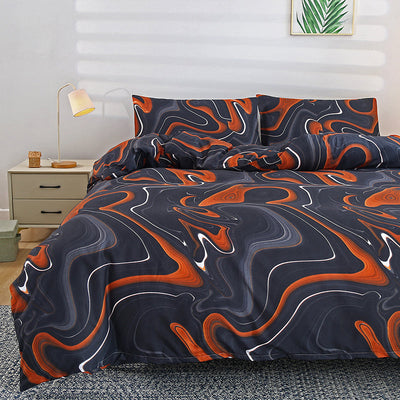 3-teiliges Bettwäsche-Set mit Pflanzenmuster, 100% Polyester, Atmungsaktiv