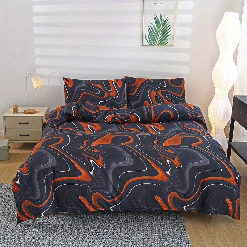 3-teiliges Bettwäsche-Set mit Pflanzenmuster, 100% Polyester, Atmungsaktiv