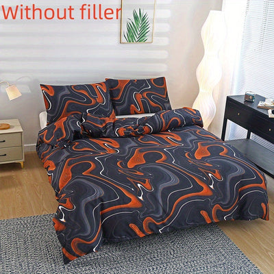 3-teiliges Bettwäsche-Set mit Pflanzenmuster, 100% Polyester, Atmungsaktiv