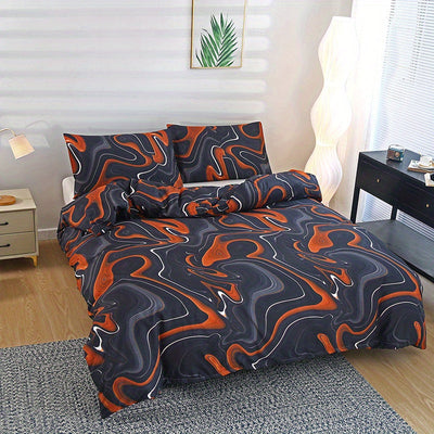 3-teiliges Bettwäsche-Set mit Pflanzenmuster, 100% Polyester, Atmungsaktiv