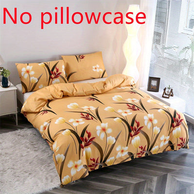 3-teiliges Bettbezug-Set – Gebürstetes Polyester, Blumenmuster, Hautfreundlich,