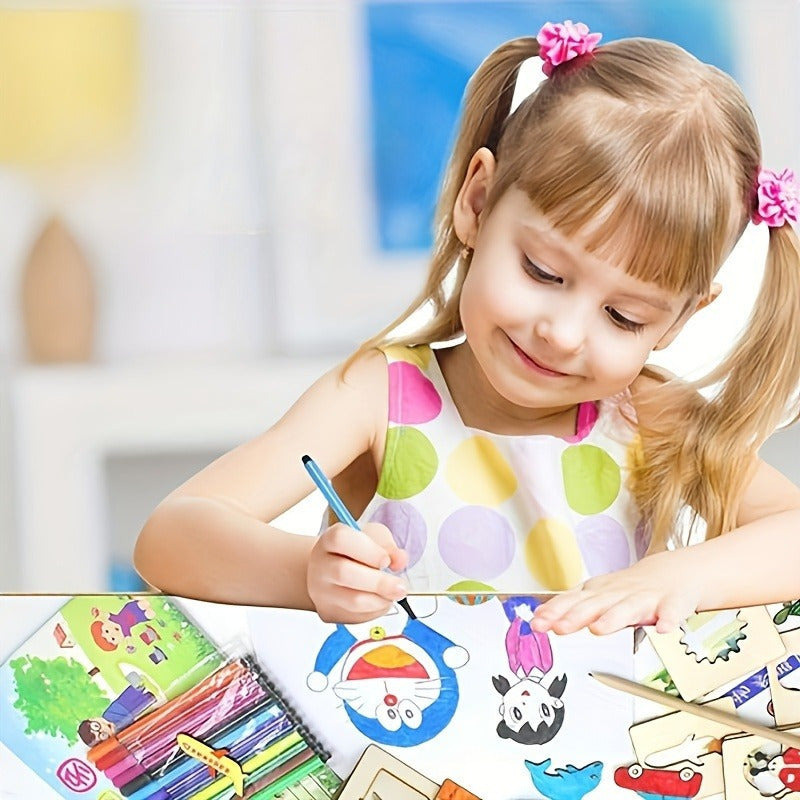 10-teiliges Holz-Lernspielzeug – Kreatives Bastel- und Malset für Kinder