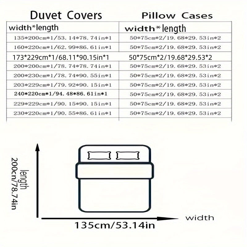 3-teiliges Blumen-Bettwäsche-Set, Atmungsaktives Polyester, Maschinenwaschbar