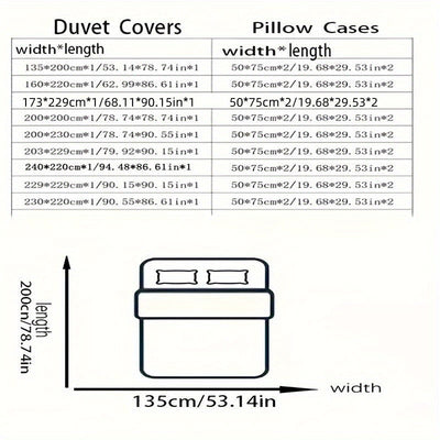 3-teiliges Blumen-Bettwäsche-Set, Atmungsaktives Polyester, Maschinenwaschbar
