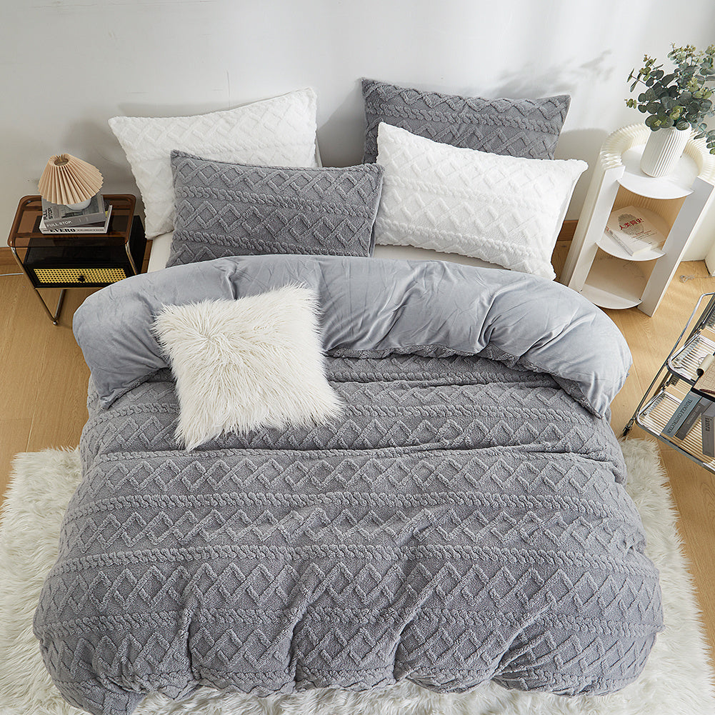 Wendebettwäsche Plüsch – Flauschig, Warm, Geometrisches Design