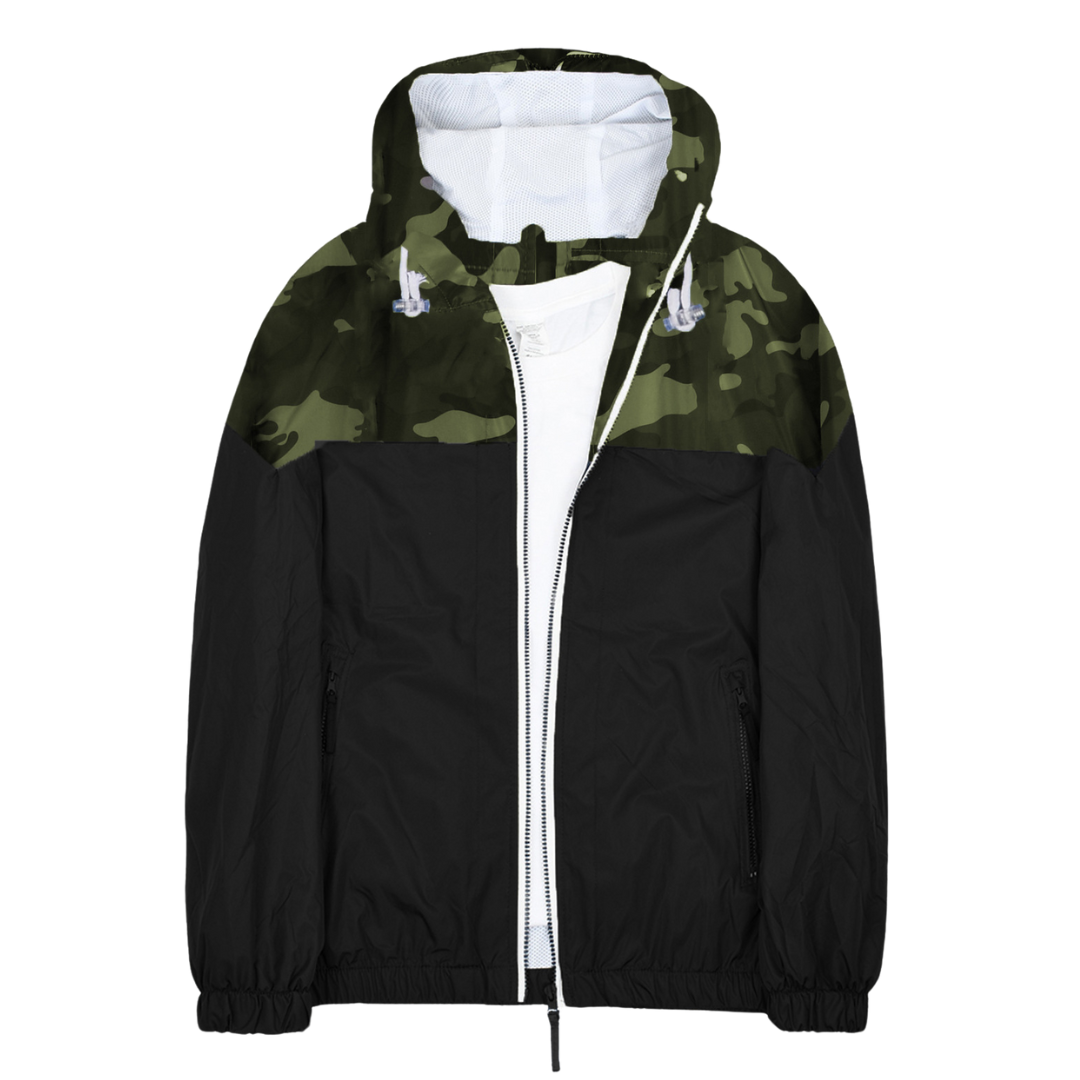 Zweifarbige Kapuzenjacke für Herren