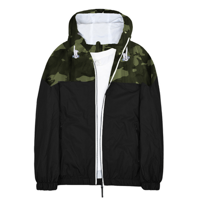 Zweifarbige Kapuzenjacke für Herren