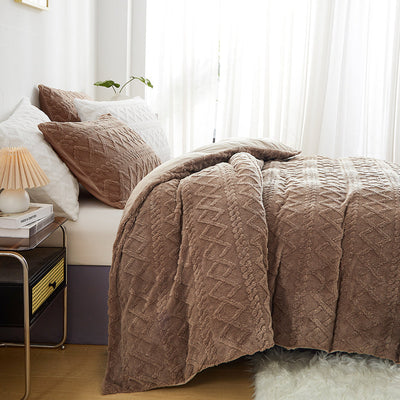 Wendebettwäsche Plüsch – Flauschig, Warm, Geometrisches Design