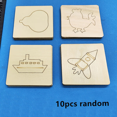 10-teiliges Holz-Lernspielzeug – Kreatives Bastel- und Malset für Kinder