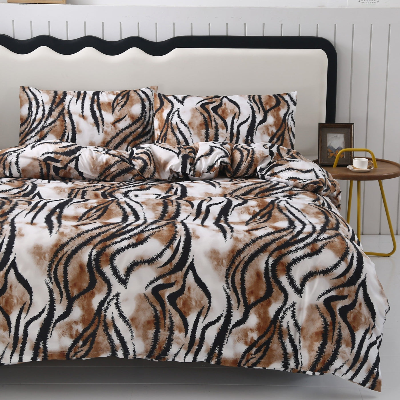 3-teiliges Bettwäsche-Set mit Animal-Print, Polyester, Maschinenwaschbar