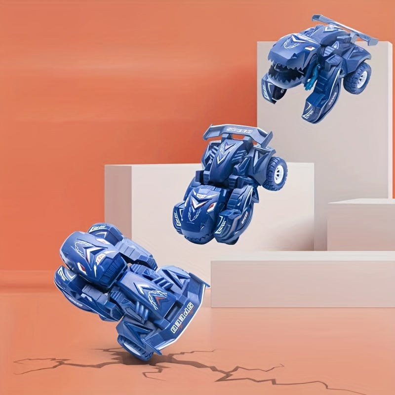 2-in-1 Dinosaurier-Auto Spielzeug – Automatisch & Manuell, Blau