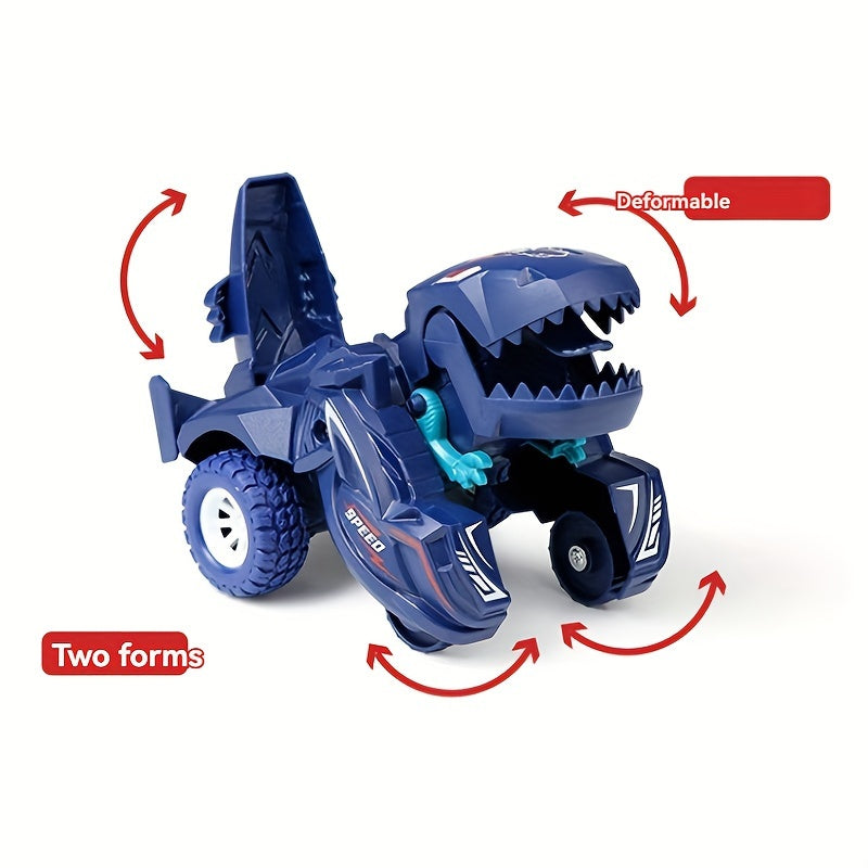 2-in-1 Dinosaurier-Auto Spielzeug – Automatisch & Manuell, Blau