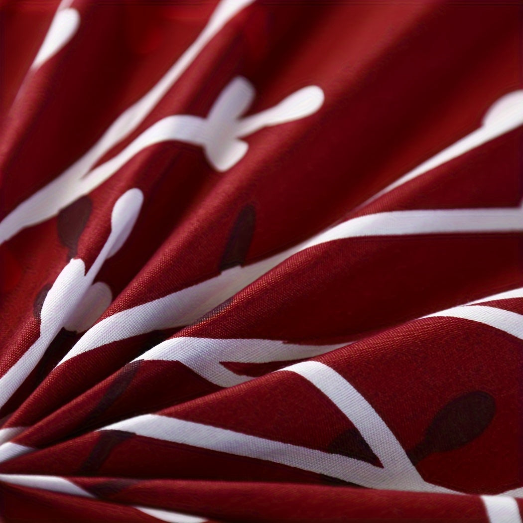 3-teiliges Bettbezug-Set – Zweig-Motiv, Weich & Atmungsaktiv