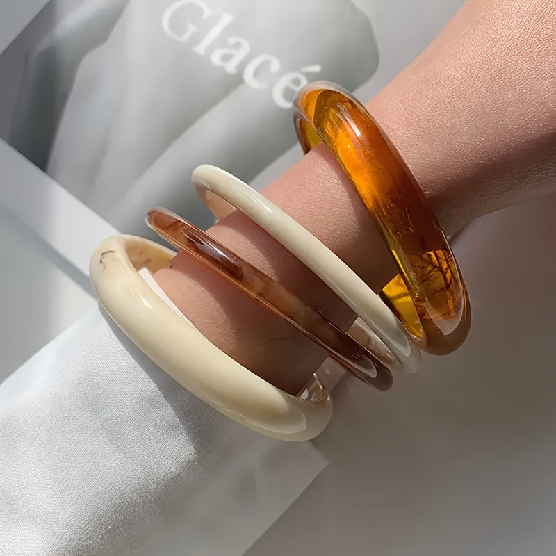 4er-Set Vintage Armreife – Schlichtes Design, Modischer Damenschmuck