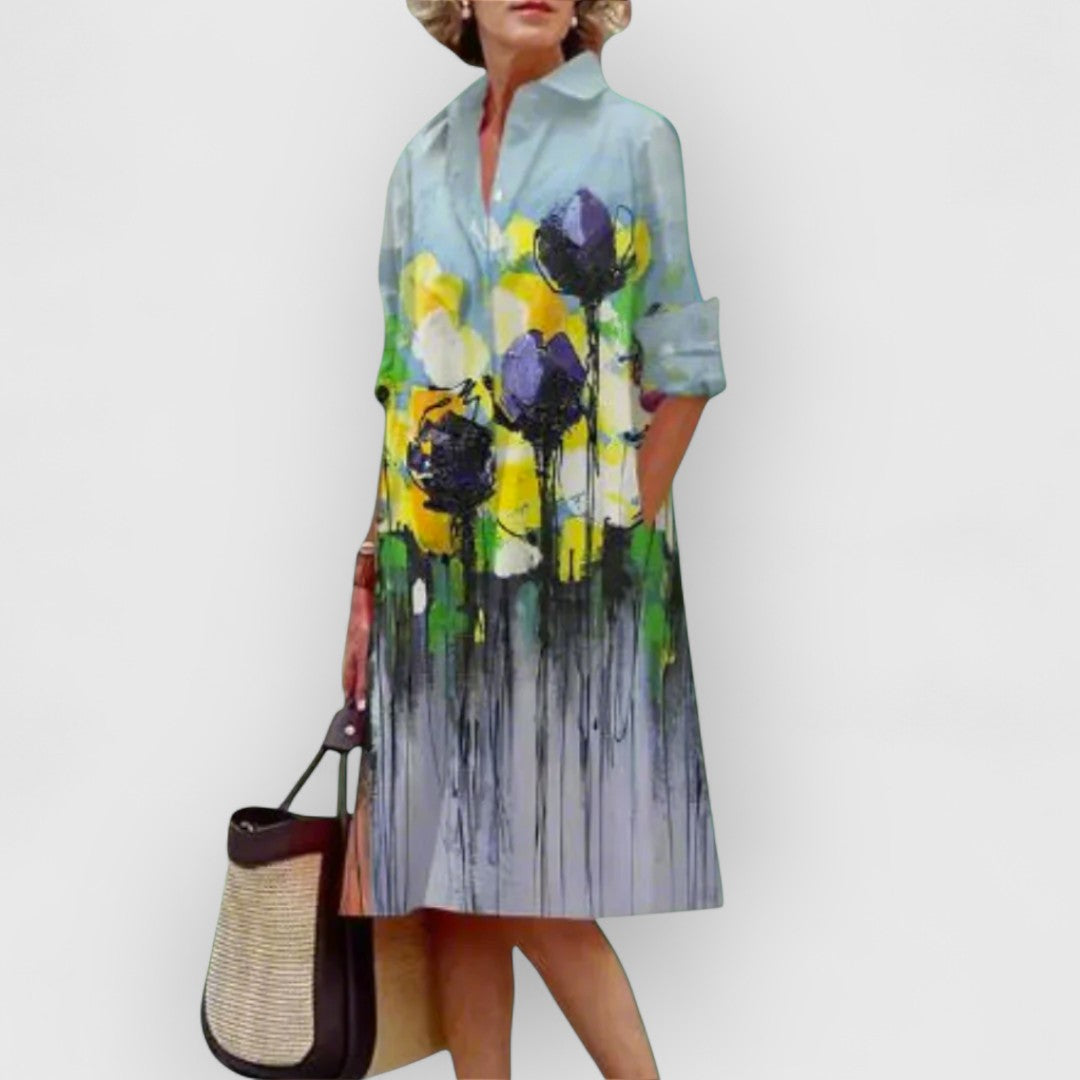 Aira | florales elegantes Kleid