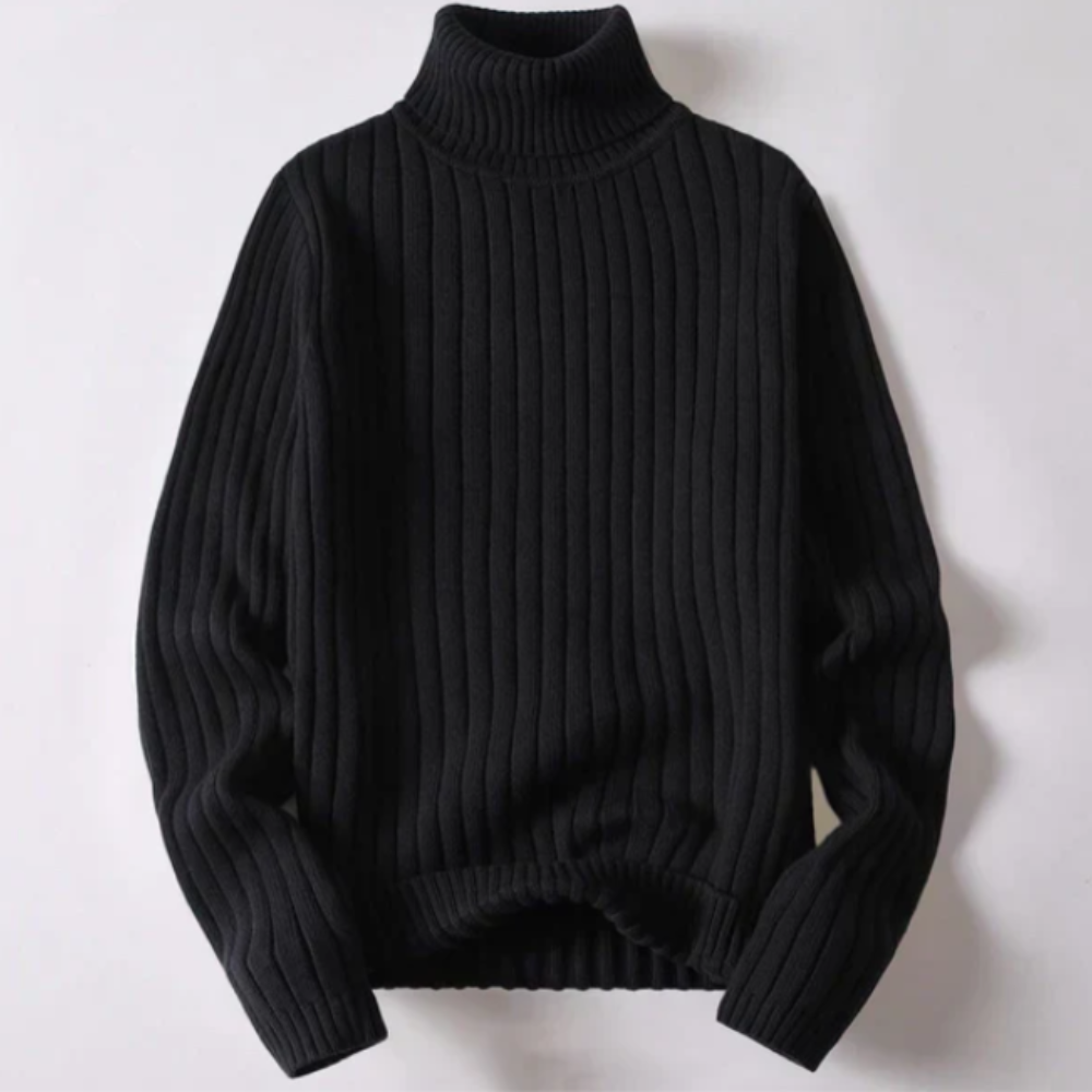 Walter – Herrenpullover mit Rollkragen und Rippstrick