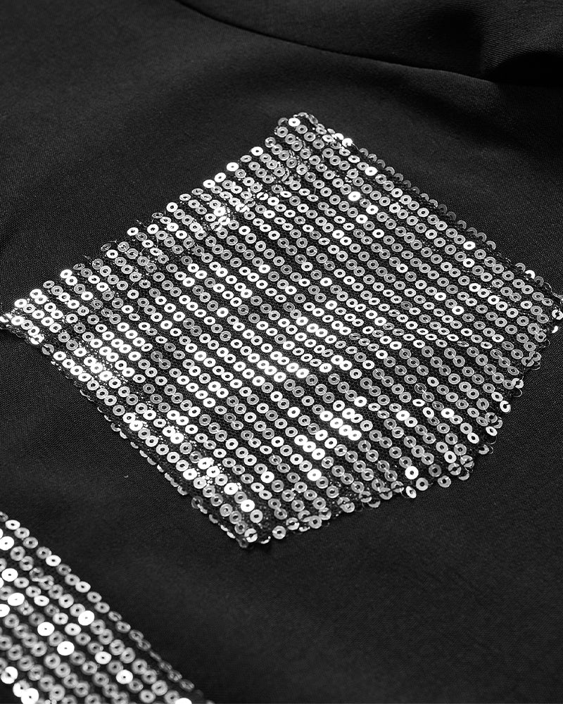 Ada | Legere Bluse mit Paillettenknöpfen