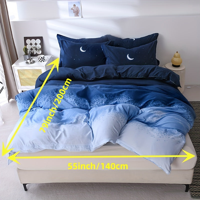 3-teiliges Bettbezug-Set – Monddruck, Weich & Bequem, Für Schlafzimmer & Gästezimmer