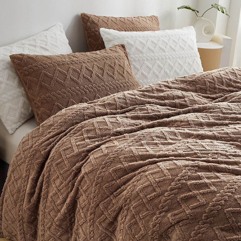 Wendebettwäsche Plüsch – Flauschig, Warm, Geometrisches Design