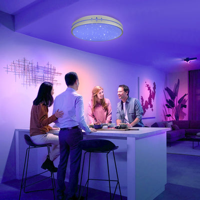 60W LED Deckenleuchte dimmbar mit Fernbedienung, RGB Farbwechsel